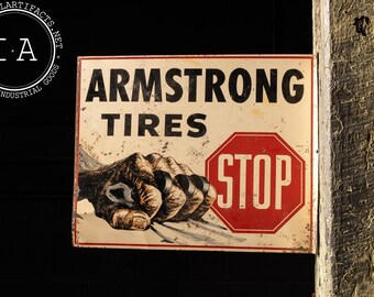 Vintage Antique Style Metal Sign Armstrong Tires - Etsy