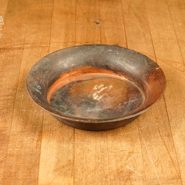 Antique Japanned Copper Ashtray