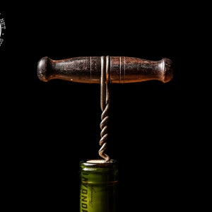 Antique Wooden Handle Corkscrew