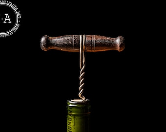 Antique Wooden Handle Corkscrew