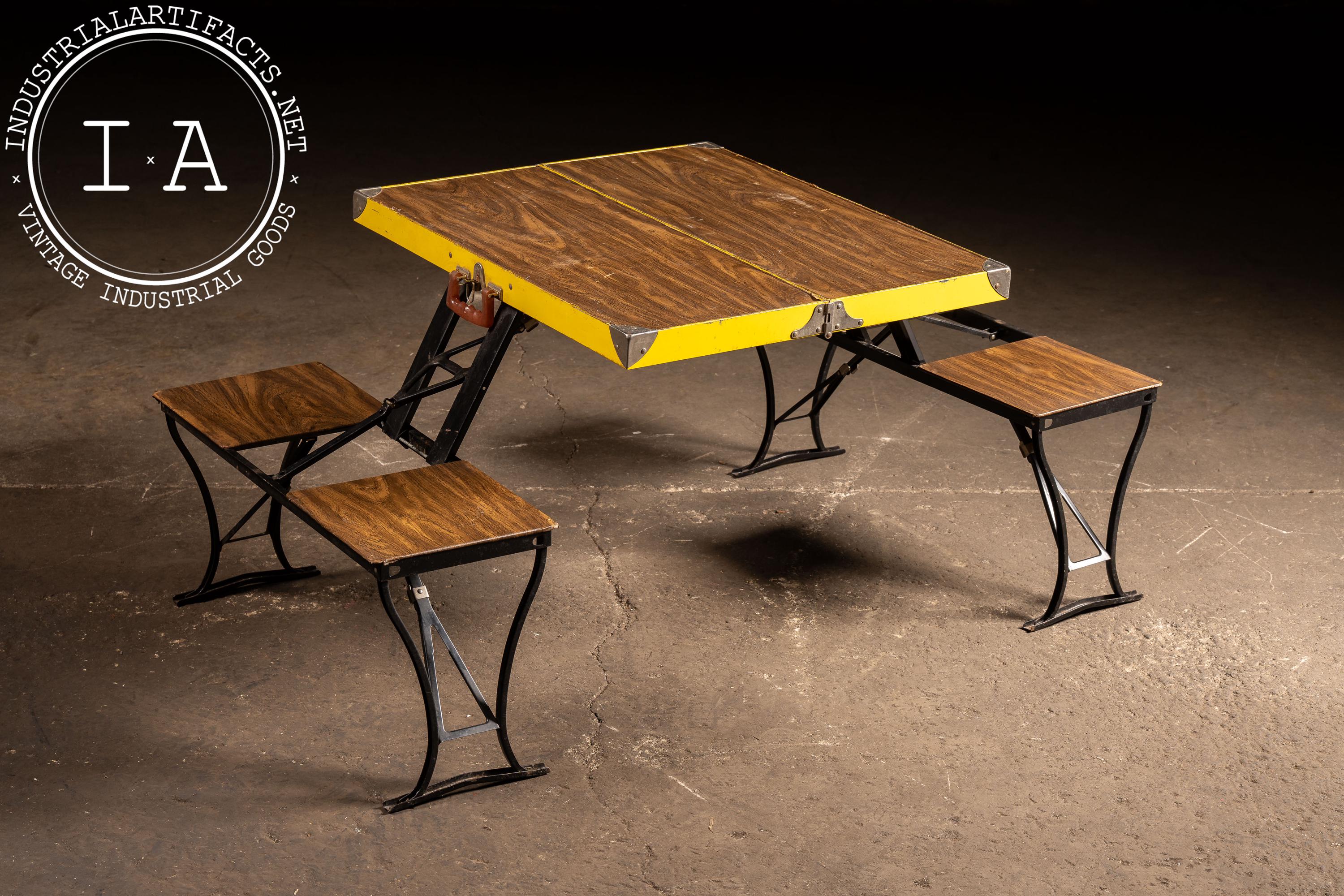 Vintage Portable Metal Folding Table - Etsy