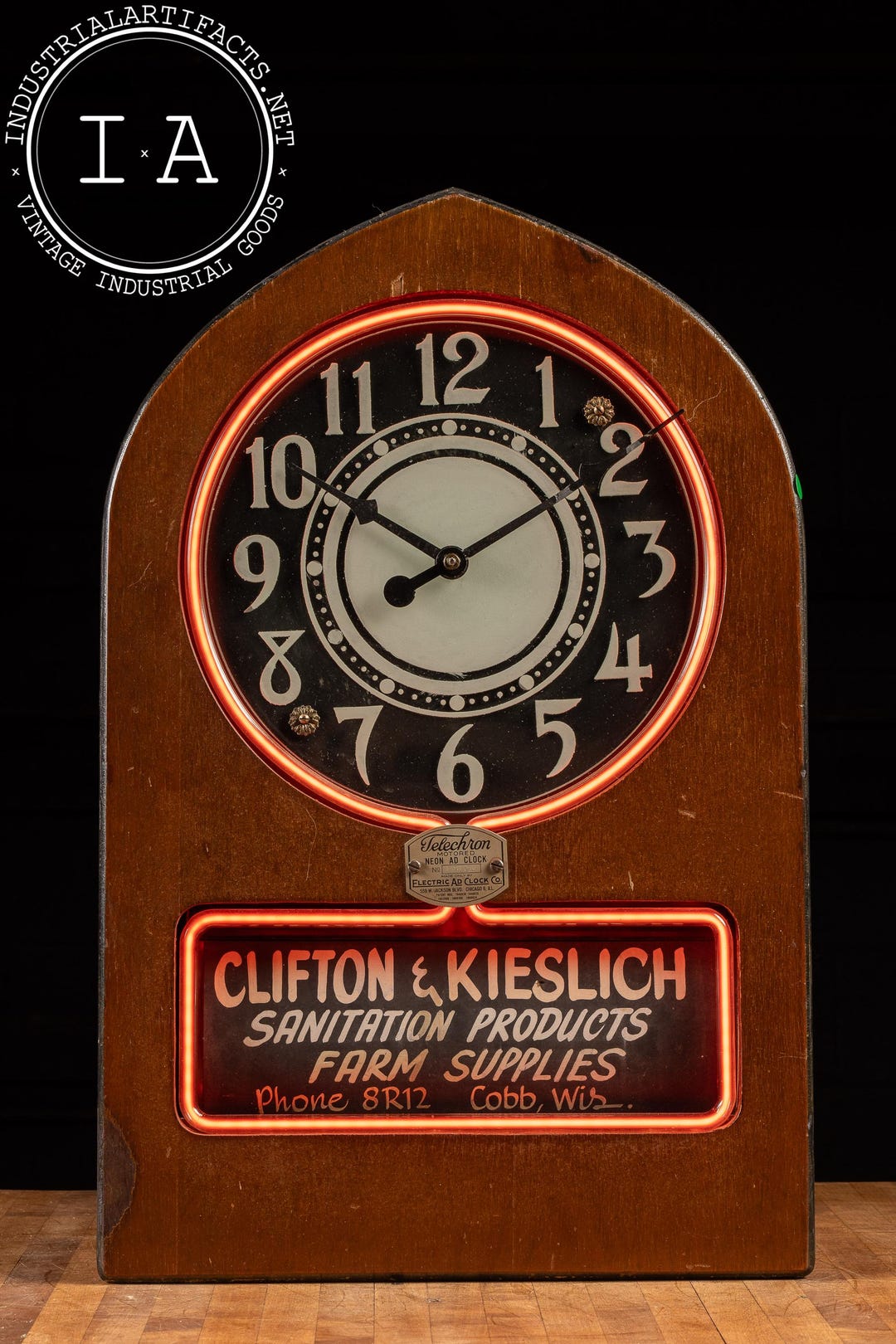 Vintage Telechron Neon Advertising Clock - Etsy