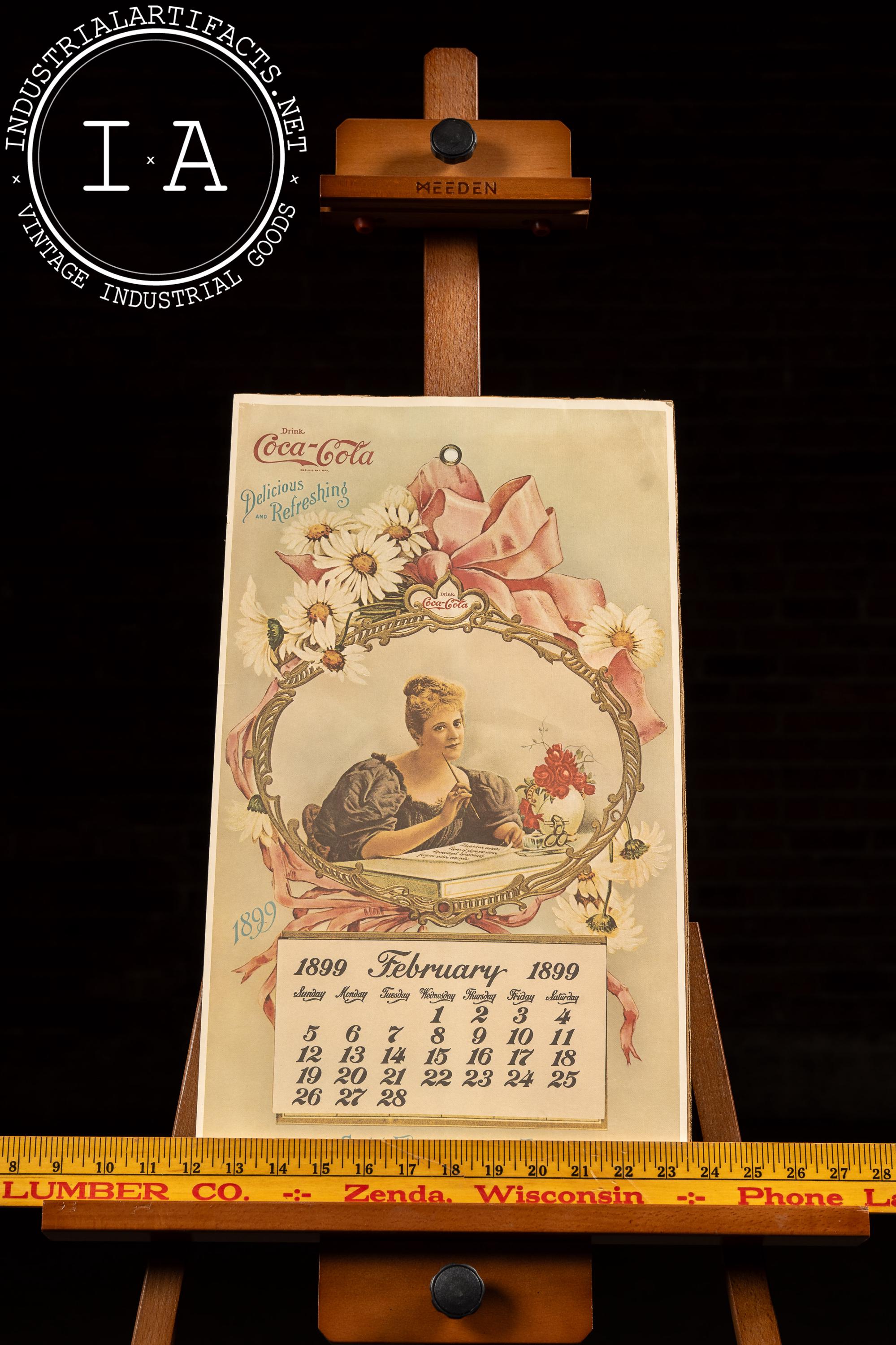 初代カルコーク当時物　CAL-COKE CLUB会員証&84年カレンダー Framed 1899 Reproduction Coca-cola Advertising Calendar - 1973