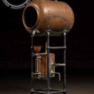 Antique Industrial Copper Pressure Vessel Apparatus immagine 6