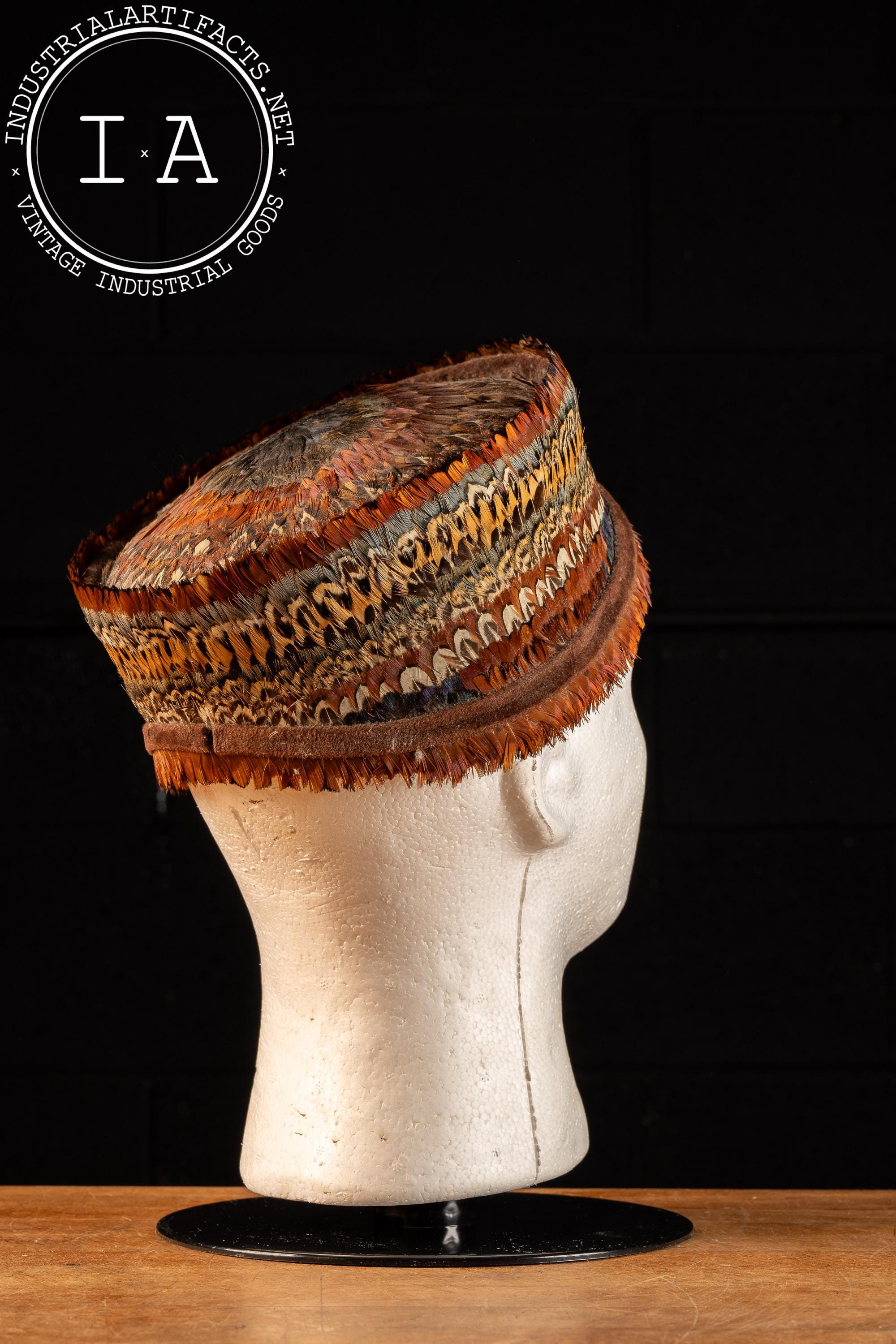 RARE American Vintage Real Pheasant Feather Pill Box Hat Vintage Pheasant Feather Hat - Etsy main image 2