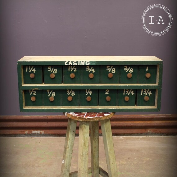 Vintage Industrial Handmade 14 Drawer Small Parts Cabinet Etsy