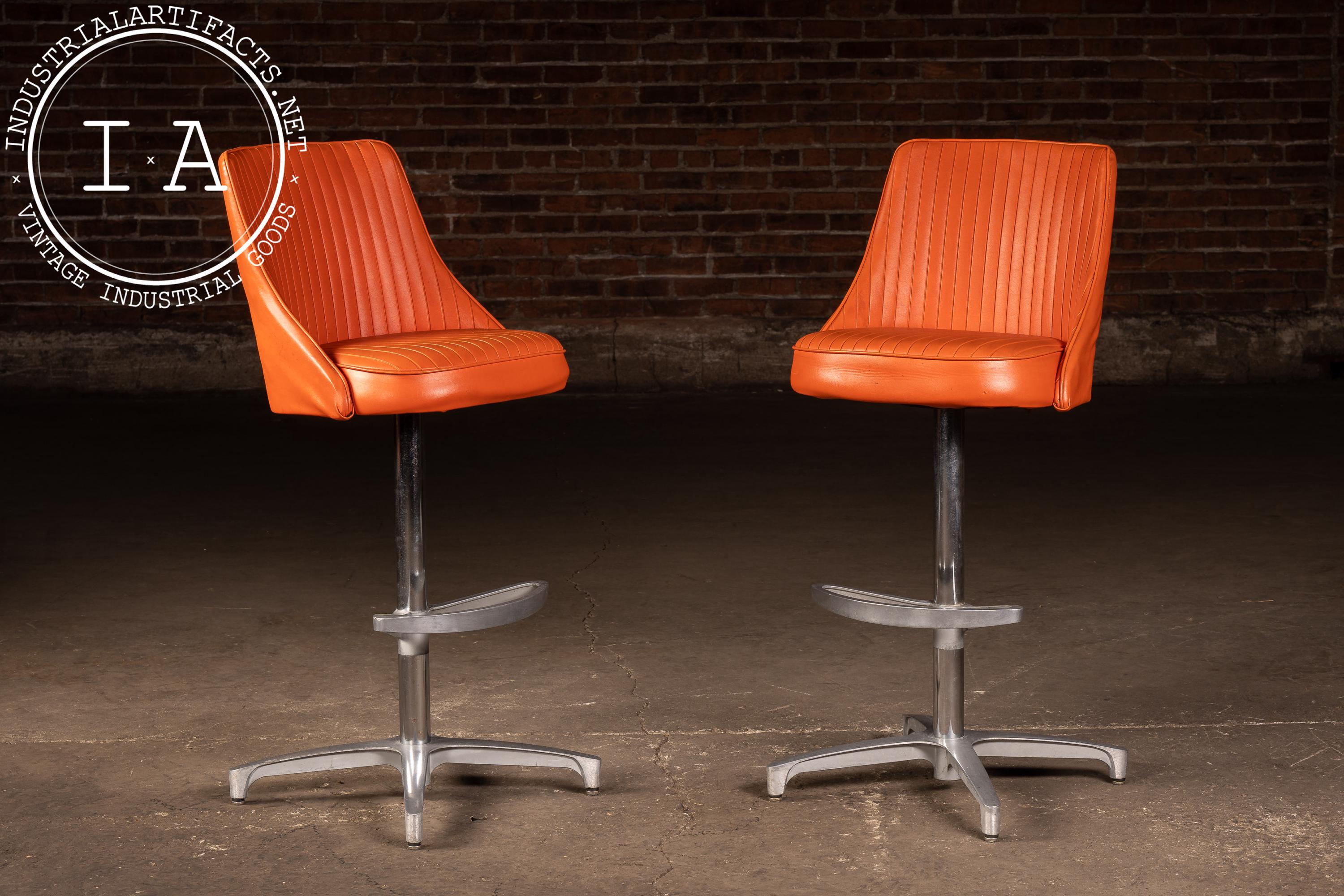 Vintage Orange Swivel Chair - Etsy