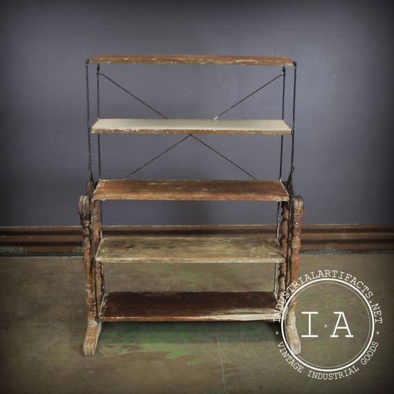 Lovely bakers rack uses Antique Original Baker S Rack Shelf Adjustable Table Etsy