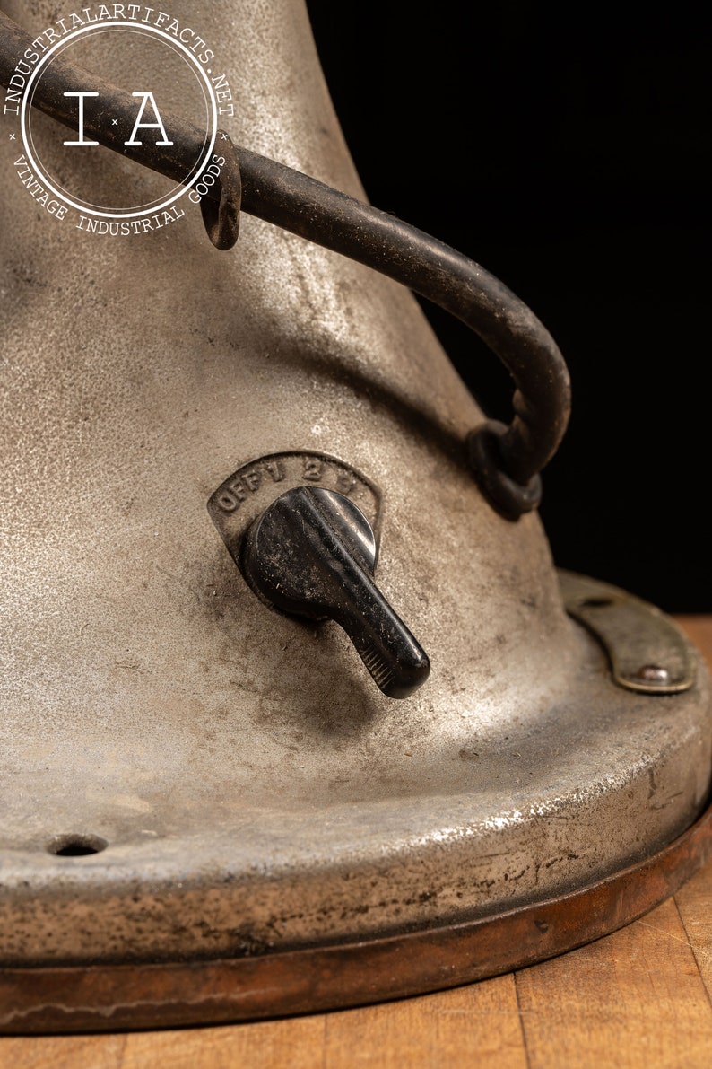 Ventilador de escritorio de acero Hunter C-16 vintage imagen 7