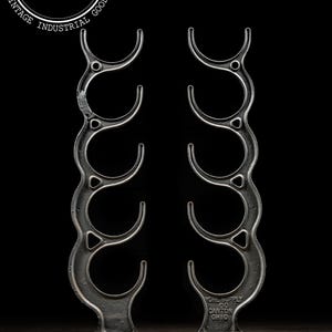 Antique Industrial Cast Iron Pipe Rack Set by Yohe Supply Co.