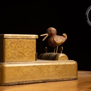 Vintage Brass and Wood Cigarette Dispenser
