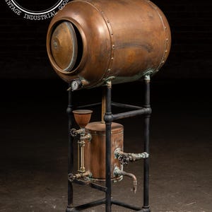 Antique Industrial Copper Pressure Vessel Apparatus immagine 5