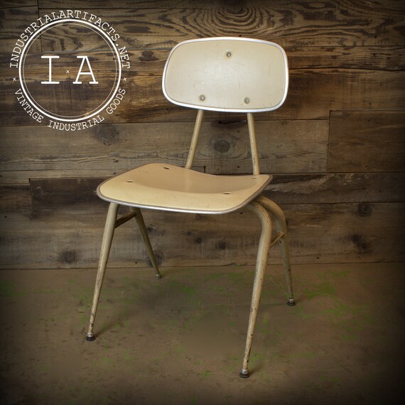 Vintage Industrial Mid Century Modern White Desk Chair Irwin Etsy