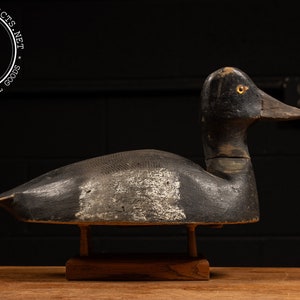 Vintage Hand-Painted Blue-Billed Duck Hen Decoy