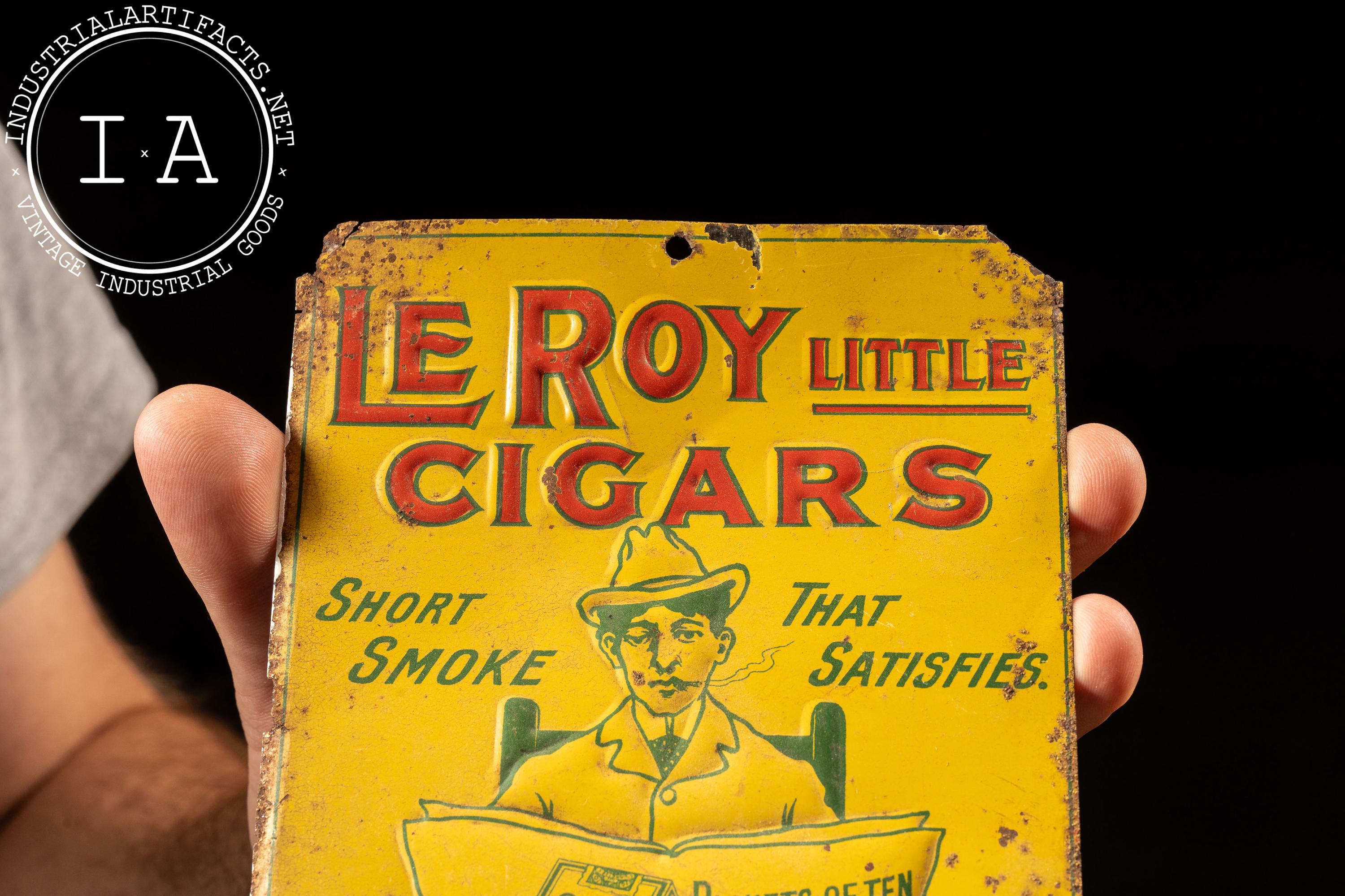 Antique Leroy Little Cigars Embossed Tin Sign - Etsy