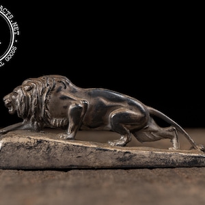 Early 20th Century Figural Cast Iron Lion Paperweight