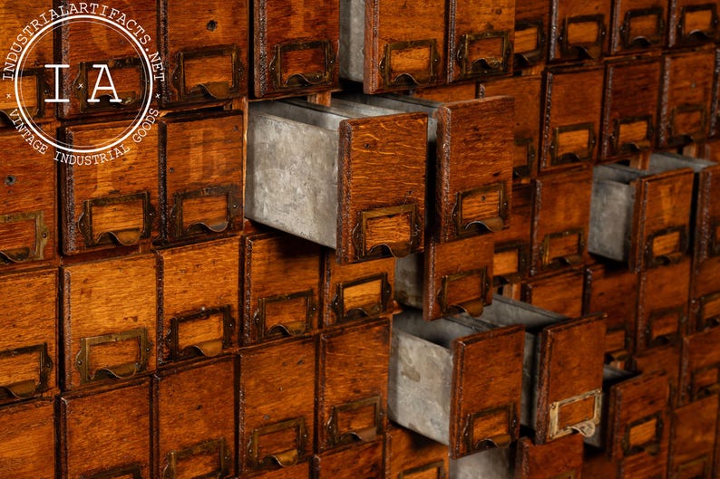 Massive Antique 370-Drawer Industrial Hardware Cabinet image 10