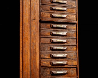 Antique Wooden Document Cabinet