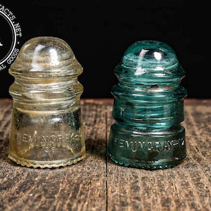 Lot of 2 Hemingray Glass Insulators – No. 9 and 12