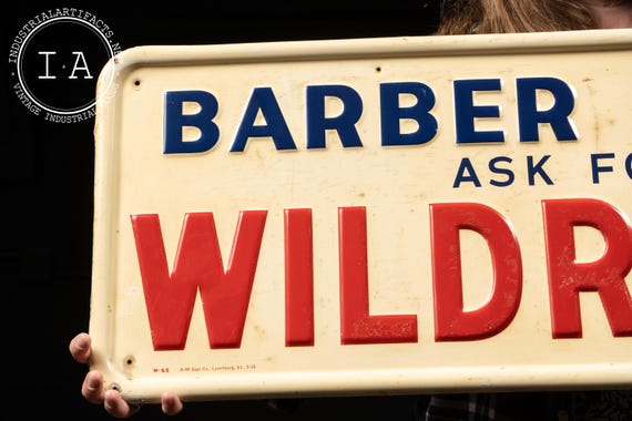 1950's Wildroot Barber Shop Embossed Tin Sign - Etsy