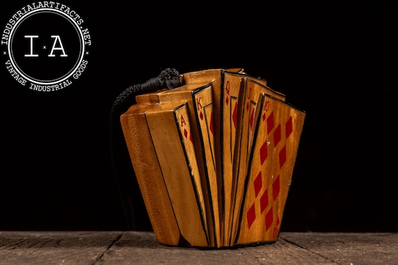 Vintage Wooden Poker Motif Handbag by Timmy Woods, Beverly Hills