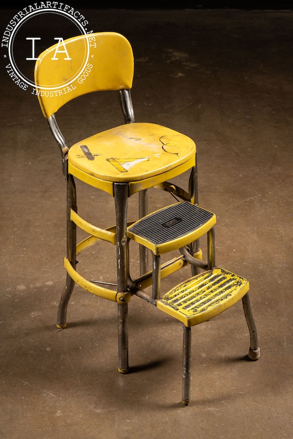 Kitchen Step Vintage Yellow Cosco Step Stool Vintage Cosco MCM