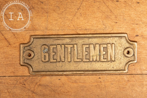Vintage Cast Brass Gentlemen Door Plaque - Etsy