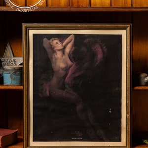 Vintage Moon Glow Framed Pin-Up Print