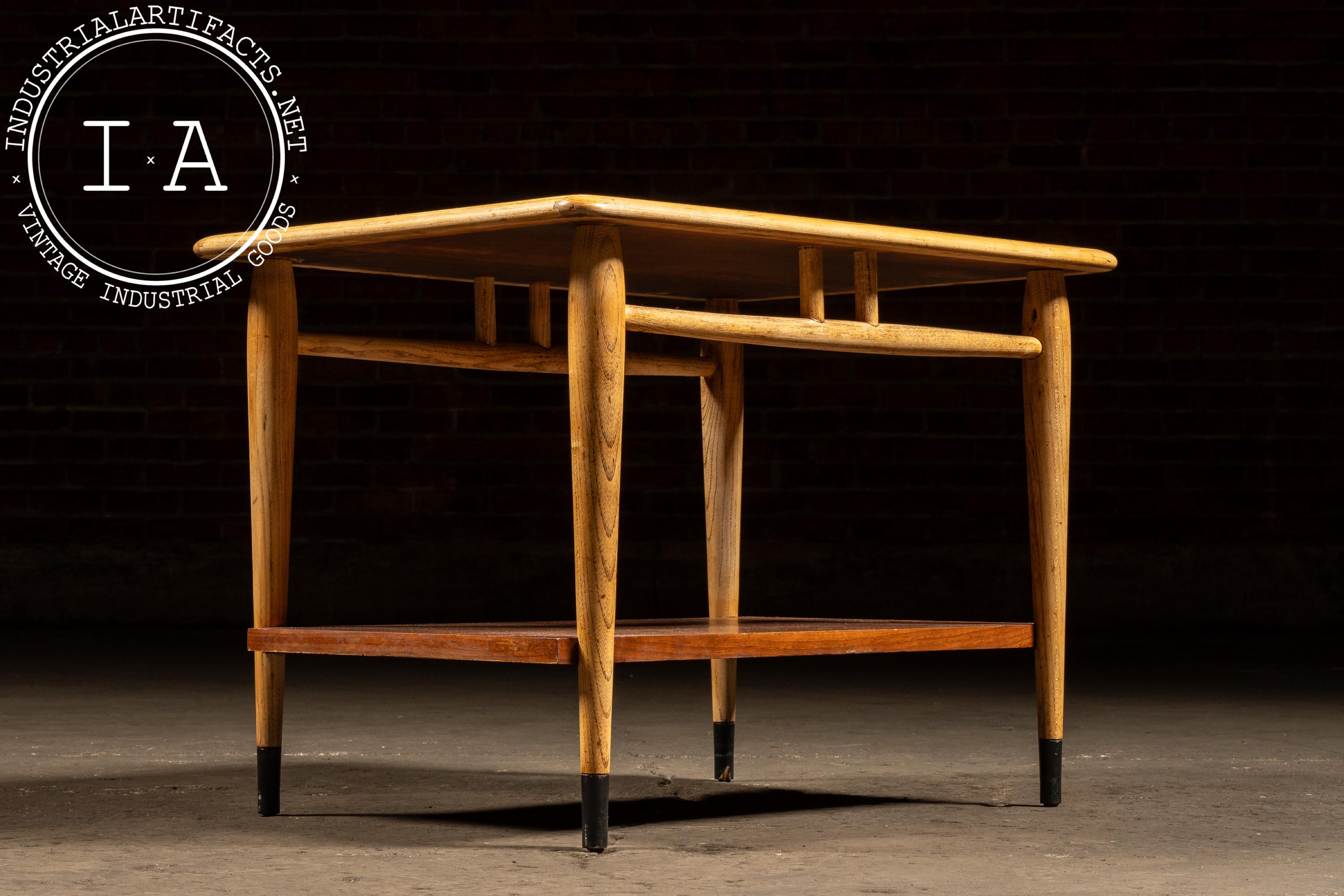 C. 1960 Lane Mid-century Modern Walnut Side Table With Dovetail