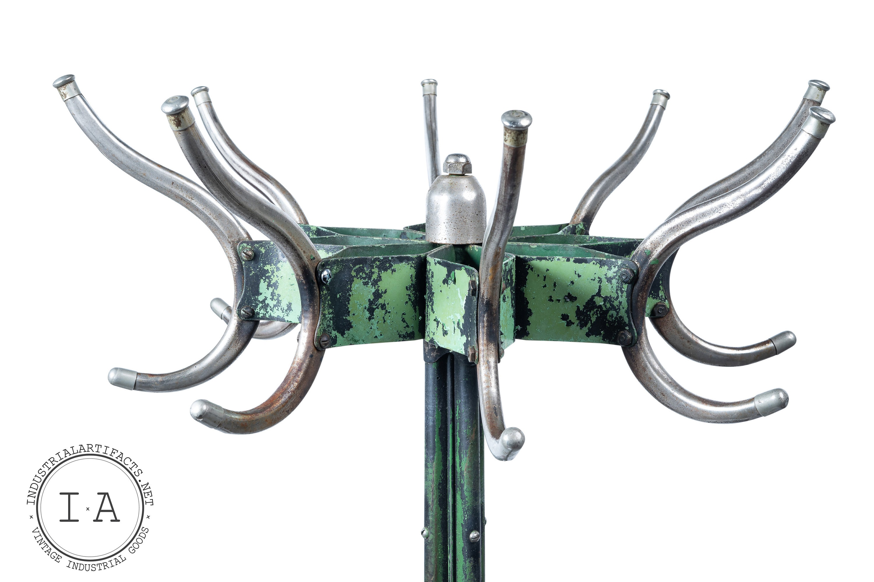 Koken Barber Shop Coat Rack With Chippy Green Paint Etsy