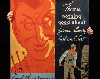 Vintage Oil Furnace Advertisement Standee
