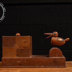 Vintage Wooden Bobbing Bird Cigarette Dispenser