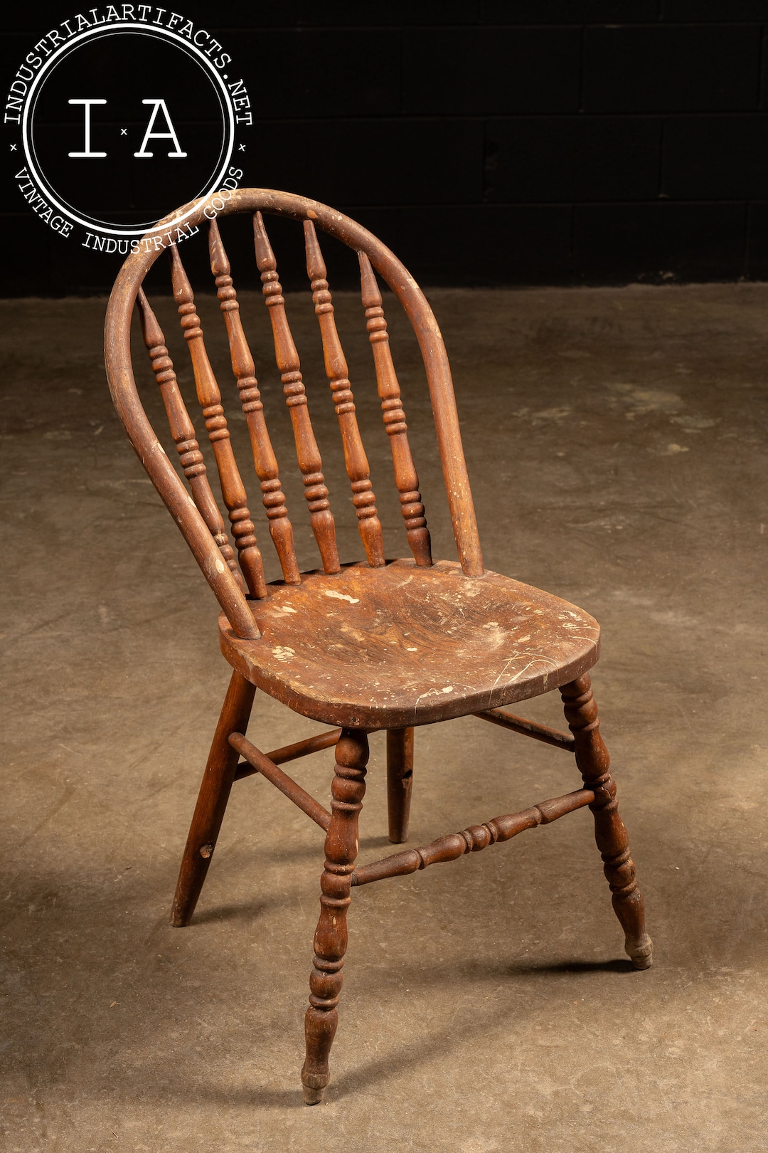Antique Oak Spindle Back Chair - Etsy
