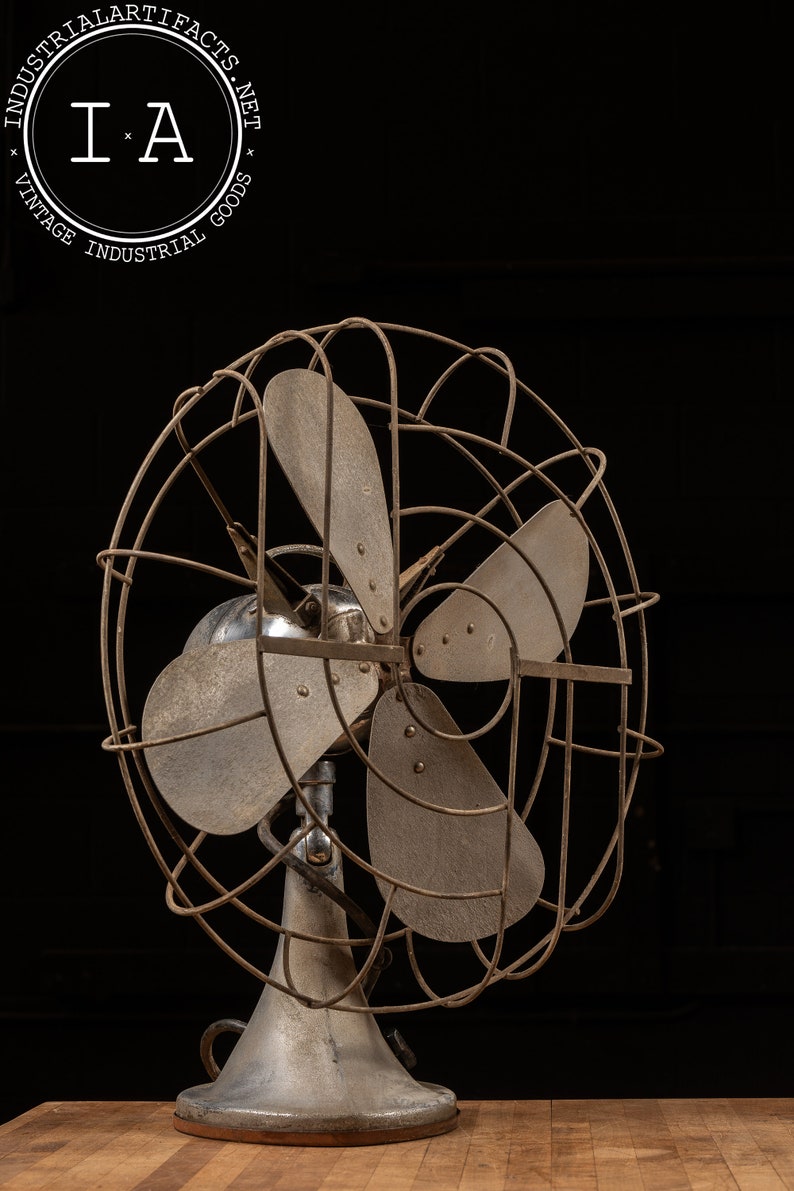 Ventilador de escritorio de acero Hunter C-16 vintage imagen 2