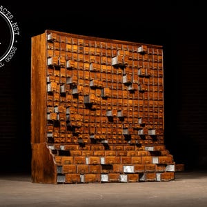 Massive Antique 370-Drawer Industrial Hardware Cabinet image 5