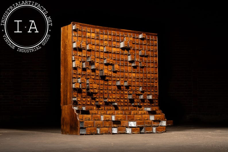 Massive Antique 370-Drawer Industrial Hardware Cabinet image 5