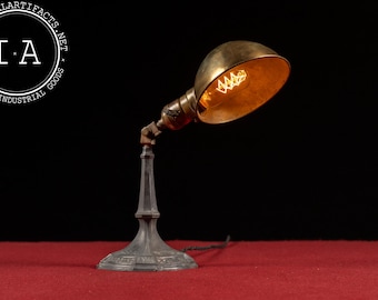 Antique Brass and Cast Iron Desk Lamp by Eagle