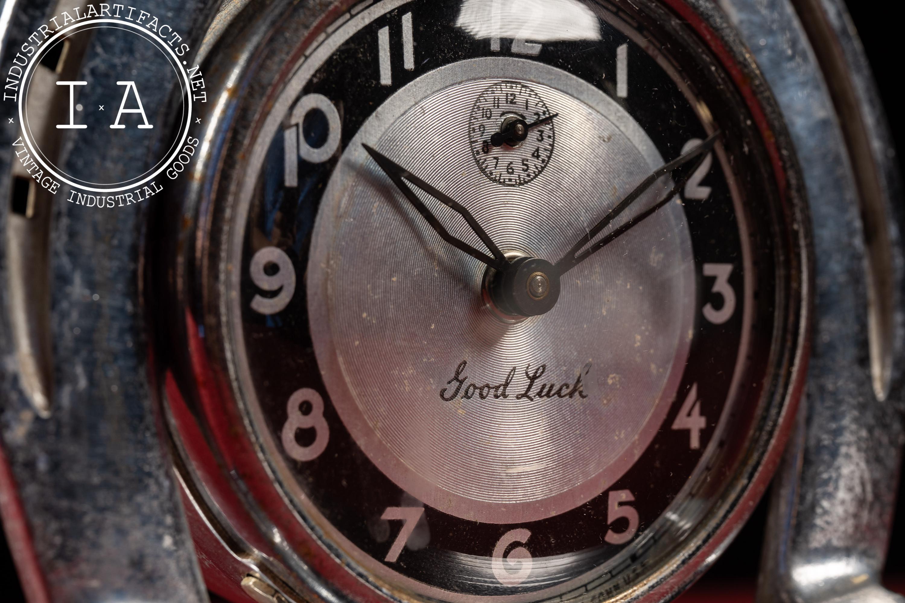 Vintage Chrome-plated Horseshoe Clock by Lux - Etsy