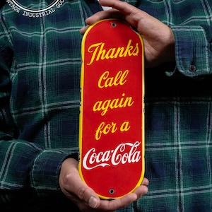 Vintage Porcelain Coca-Cola Advertising Door Plate