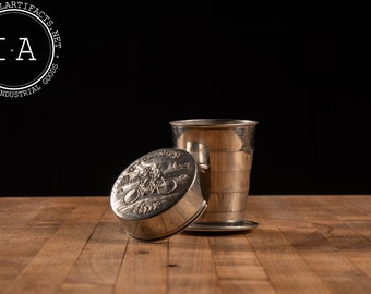 Vintage Dalvey Telescopic Pocket Cup: Stainless Steel With Brass