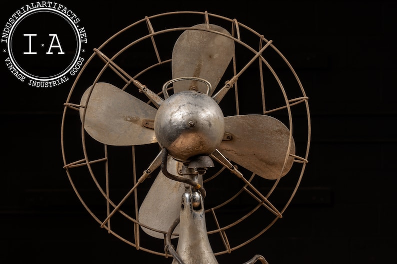 Ventilador de escritorio de acero Hunter C-16 vintage imagen 5