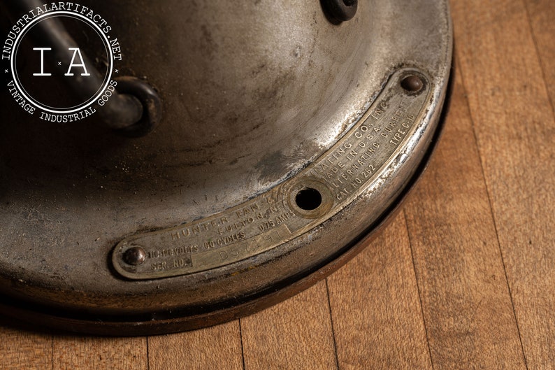 Ventilador de escritorio de acero Hunter C-16 vintage imagen 8