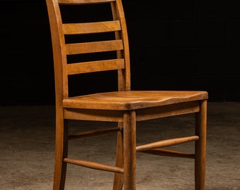 Antique Ladder Back Wooden Dining Chair