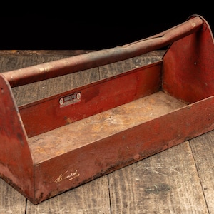Vintage Metal Tool Box by Kennedy Kits in Red