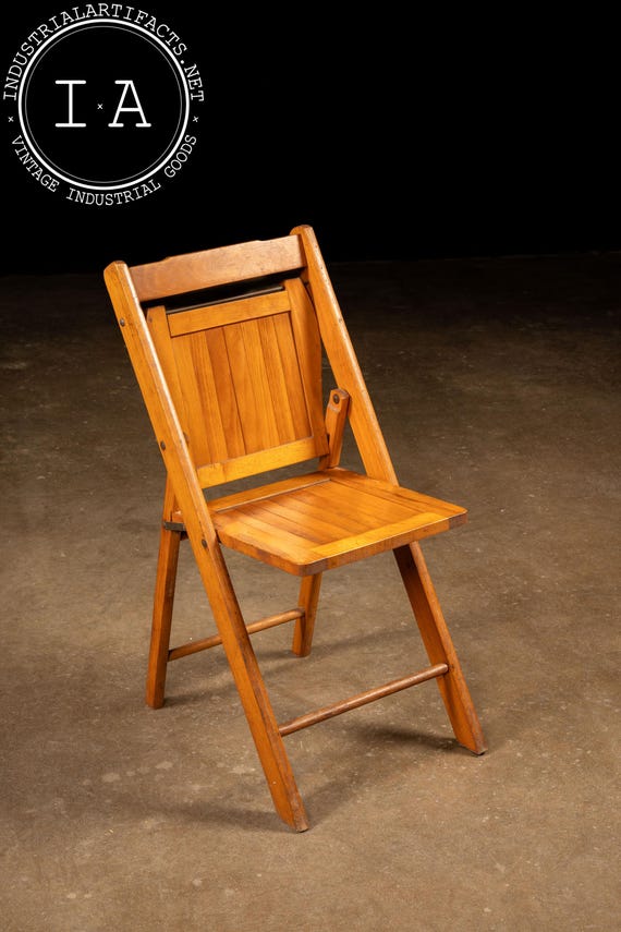 Antique Wooden Slat Folding Chair - Etsy