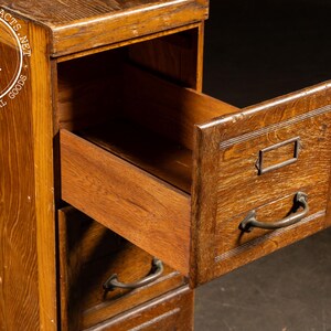 Antique Oak 4-Drawer Filing Cabinet Bild 8