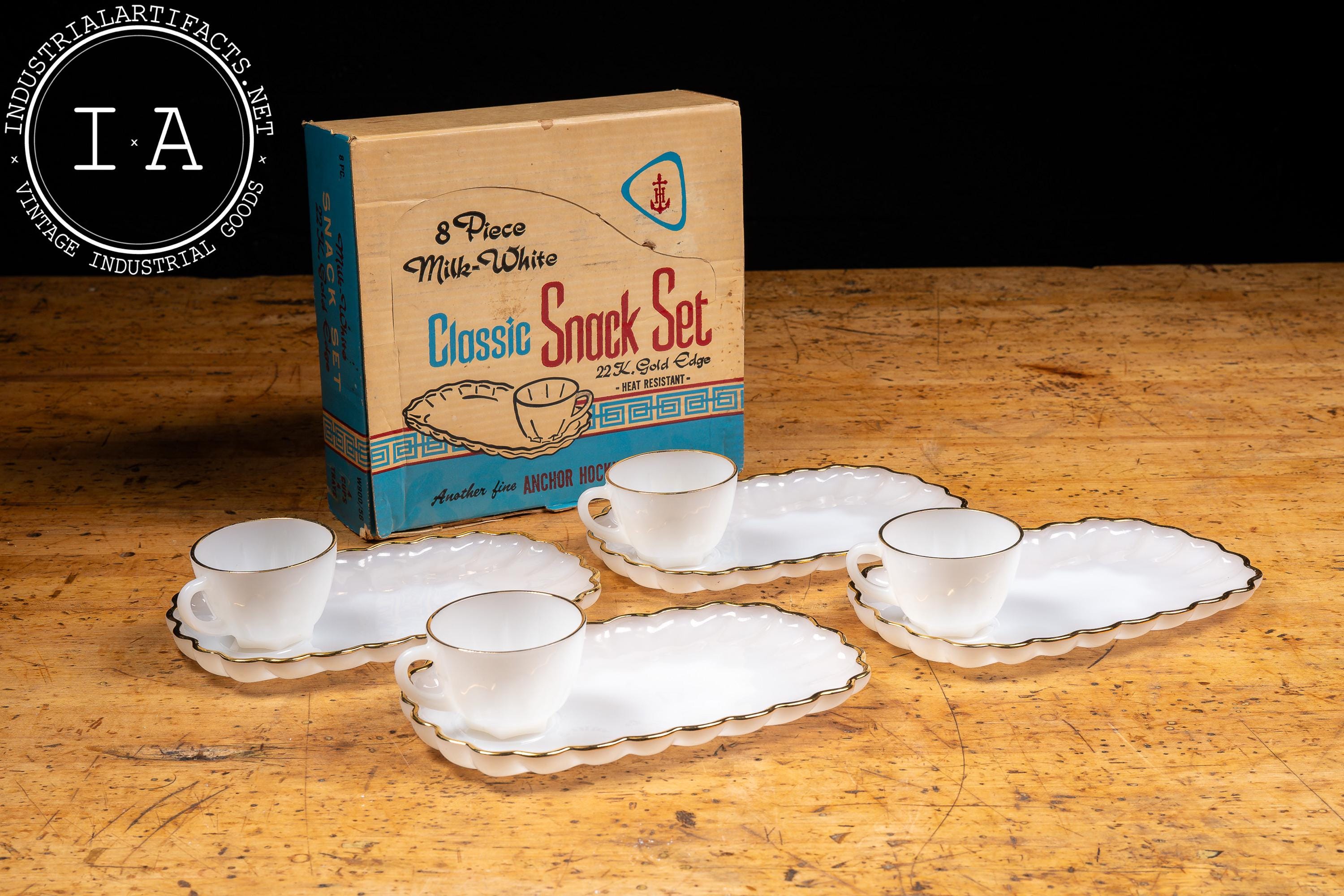 希少】 Anchor Hocking Aurora Snack Set 8点 Vintage Anchor Hocking