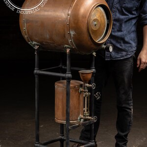 Antique Industrial Copper Pressure Vessel Apparatus immagine 2