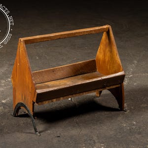 Antique Tool Caddy with Cast Iron Feet