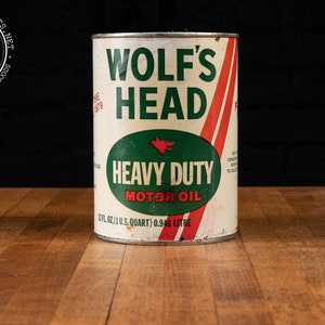 Vintage Wolf&#39;s Head Motor Oil Can